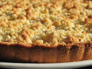 Tarte crumble pomme rhubarbe